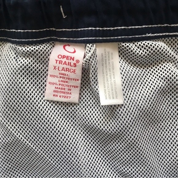 New Open Ocean Trails Trunks Navy & White Pockets Drawstring Size XL - Picture 7 of 8